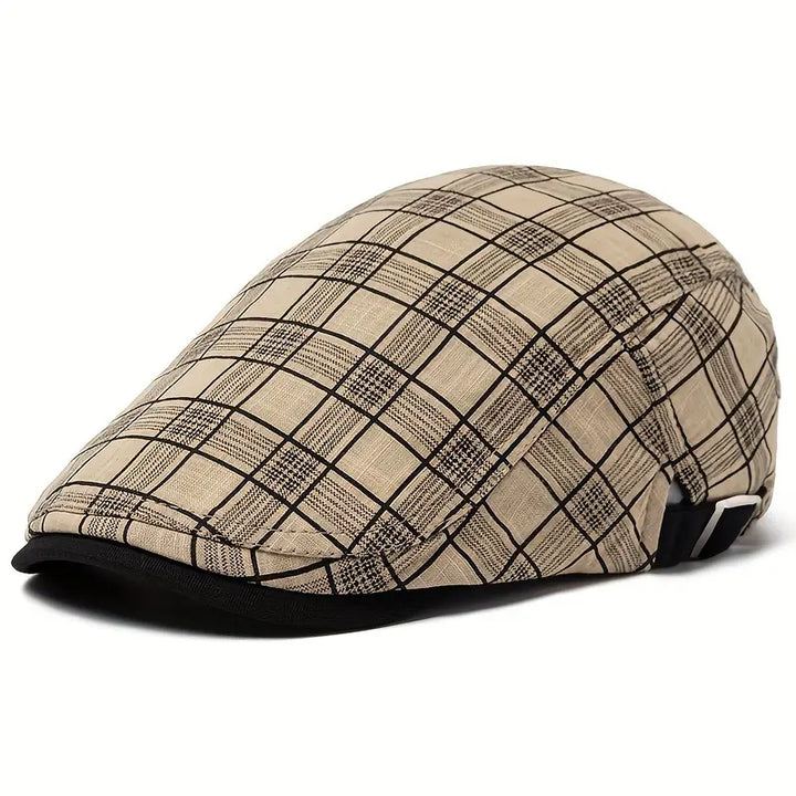 Zared – Regulowana Czapka Beretowa w Stylu vintage w Kratę