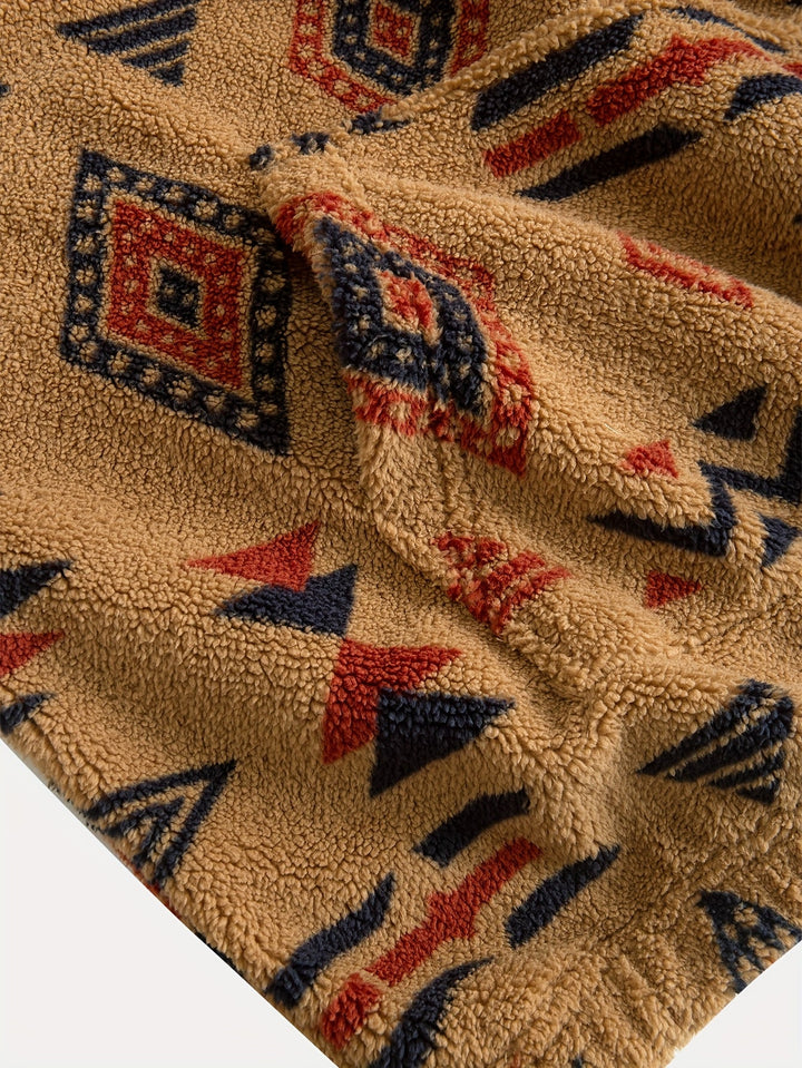 Jacco – Bluza Polarowa Z Półzamkiem I Geometrycznym Nadrukiem