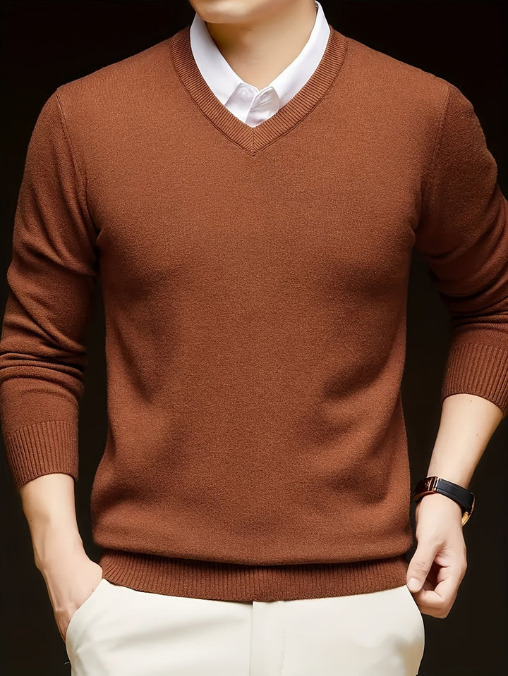 Dionysis – Sweter z Dzianiny z Dekoltem w Serek „Cross Border”