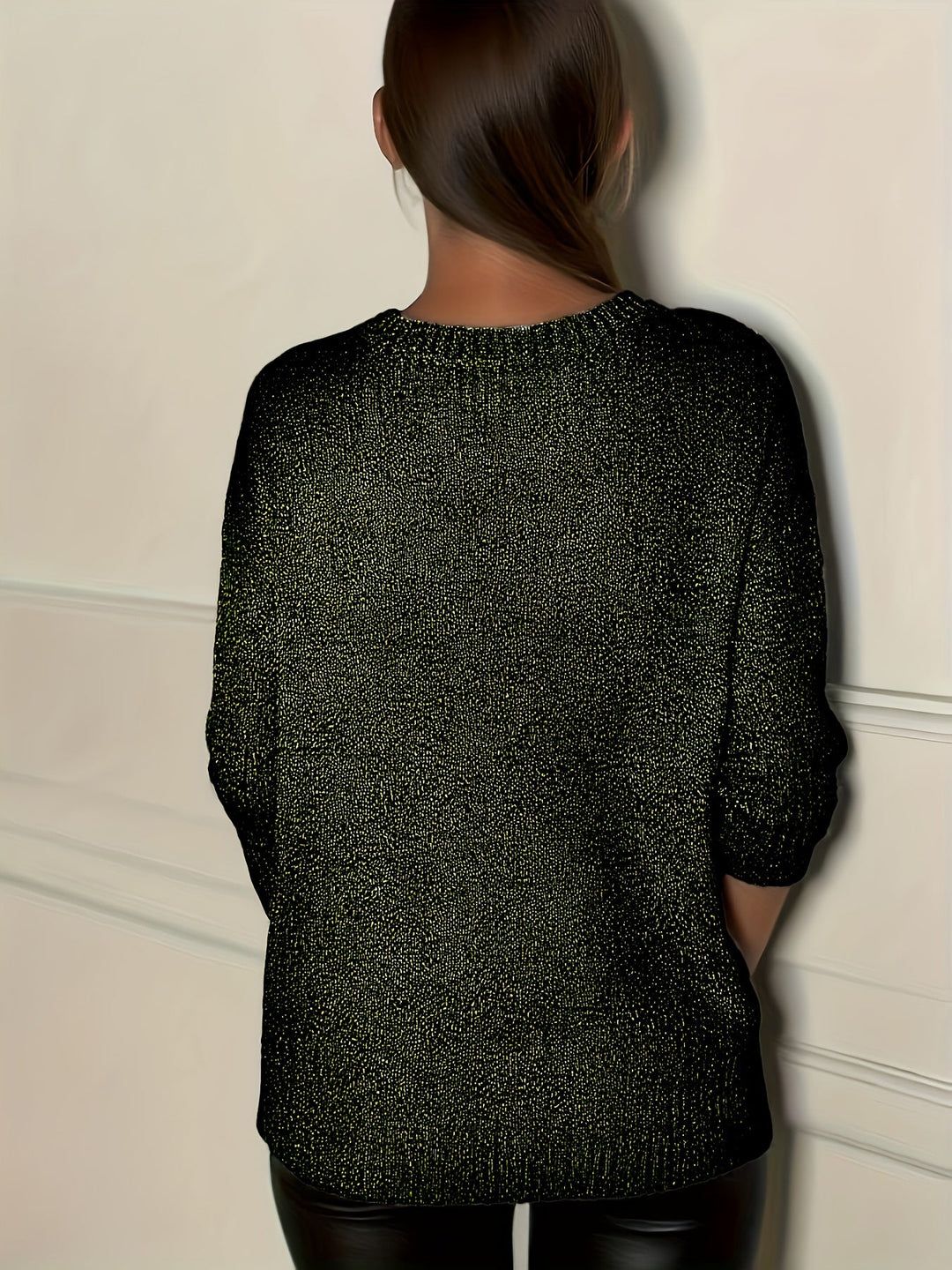 Healy – Sweter z Dzianiny z Dekoltem w Szpic