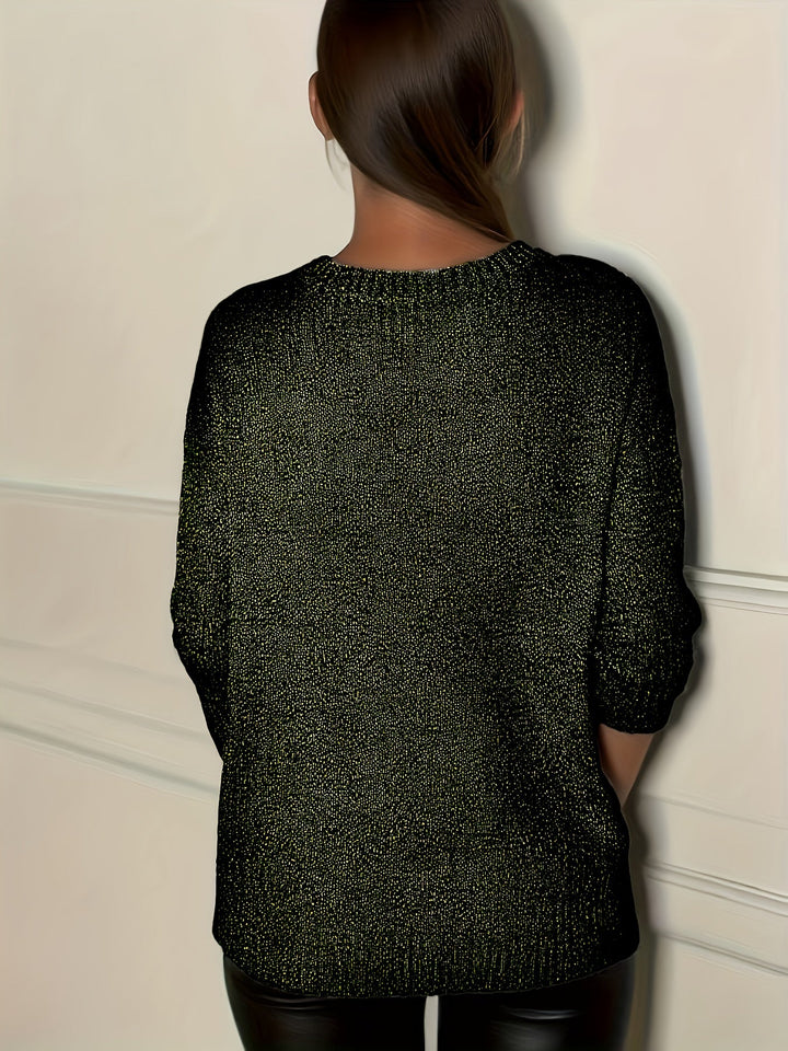Healy – Sweter z Dzianiny z Dekoltem w Szpic