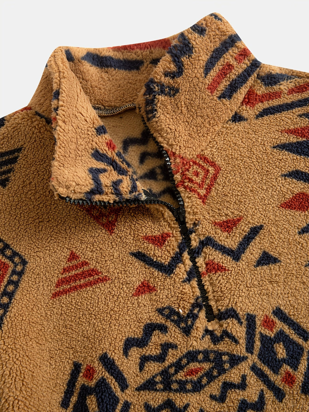 Jacco – Bluza Polarowa Z Półzamkiem I Geometrycznym Nadrukiem