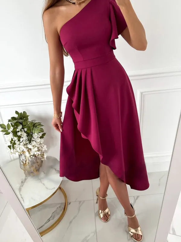 Mirina – Elegancka Sukienka z Jednym Ramiączkiem