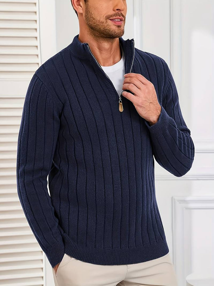 Yedidya - Sweter z Długim Rękawem z Dzianiny