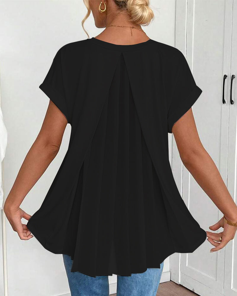 Liyanna – Koszulka z Krótkim Rękawem w Stylu Patchwork
