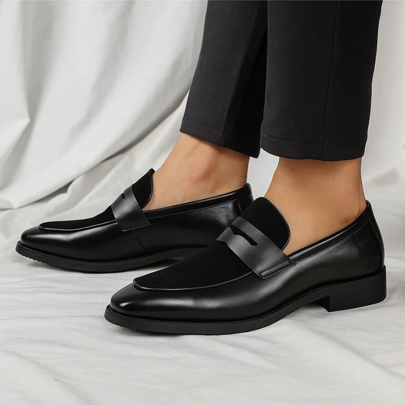Callen – Dwukolorowe Mokasyny Typu Penny Loafers Zakładane na Nogę