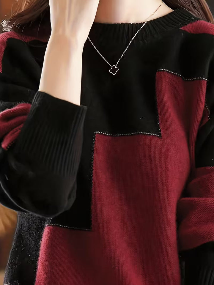Marvelle – Sweter Z Długim Rękawem I Okrągłym Dekoltem W Stylu „Color Block”
