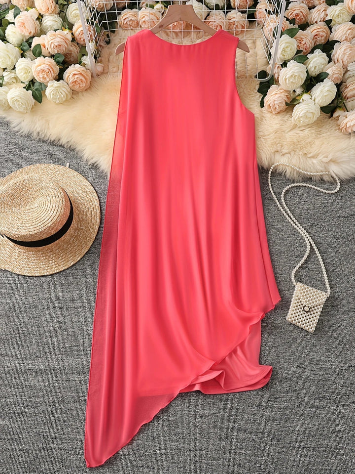 Maren – Elegancka Sukienka MIDI Bez Rękawów