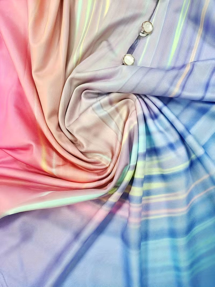 Filona – Bluzka Z Dekoltem W Serek I Efektem Tie-dye W Odcieniach Gradientowych