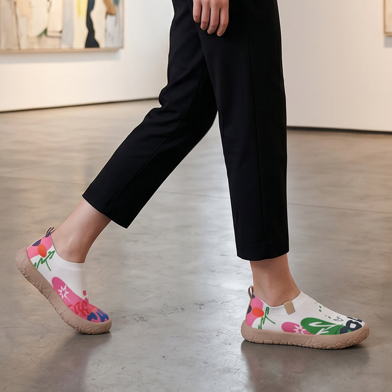 Farhia - Swobodne Buty Wsuwane Z Artystycznym Nadrukiem