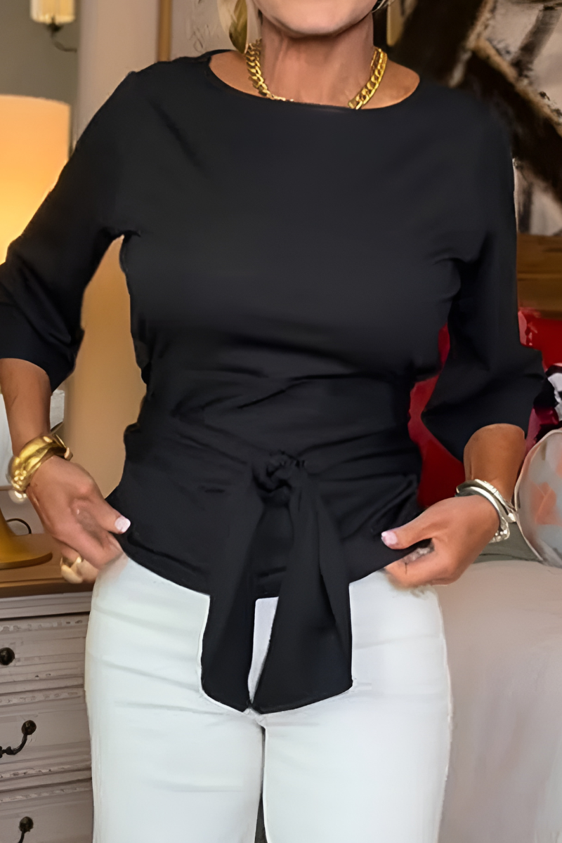 Shaniera – Stylowy Top Wiązany w Talii