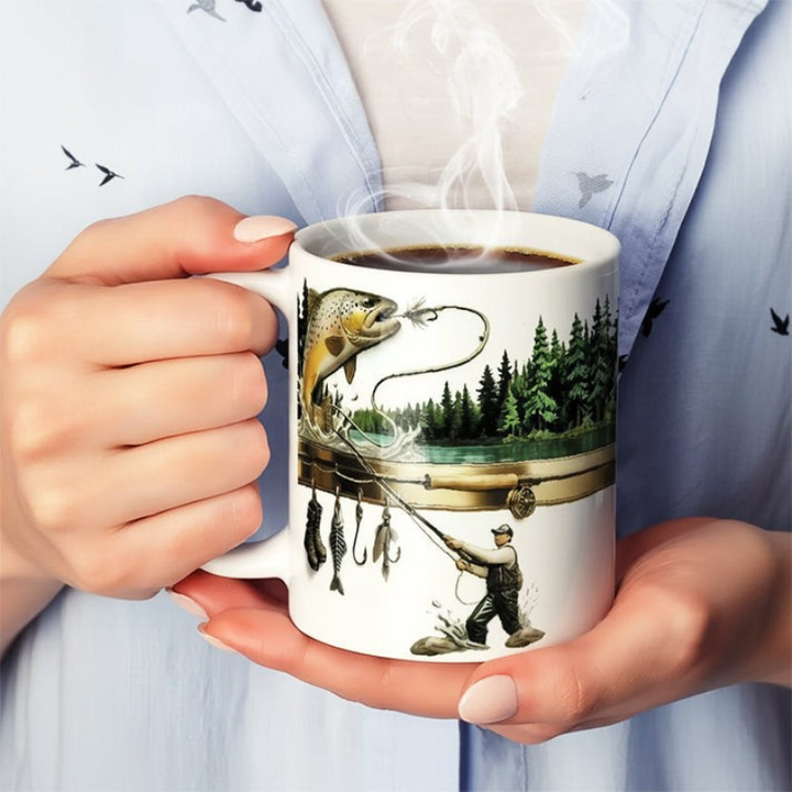 TackleMug – Kubek do Kawy z Motywem Wędkarskim