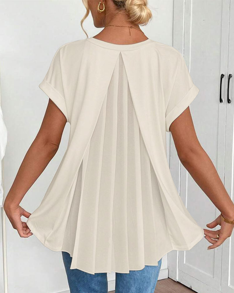 Liyanna – Koszulka z Krótkim Rękawem w Stylu Patchwork