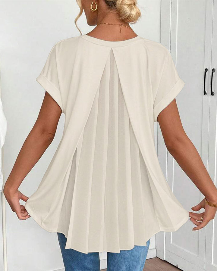 Liyanna – Koszulka z Krótkim Rękawem w Stylu Patchwork