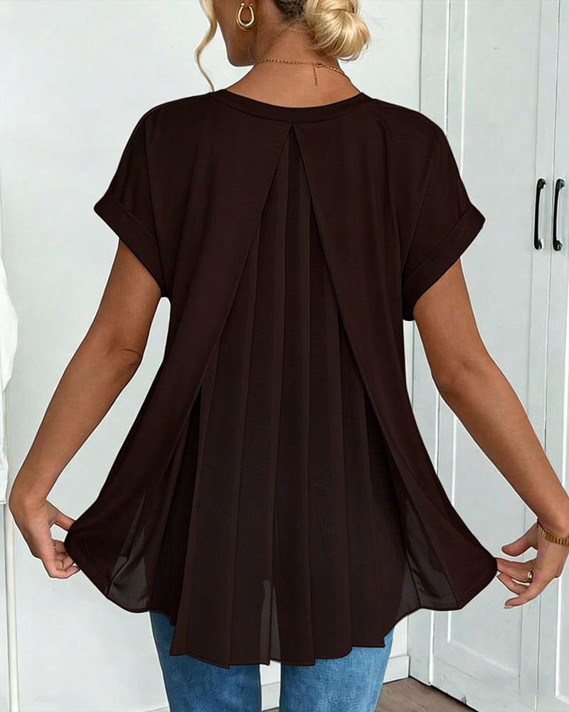 Liyanna – Koszulka z Krótkim Rękawem w Stylu Patchwork