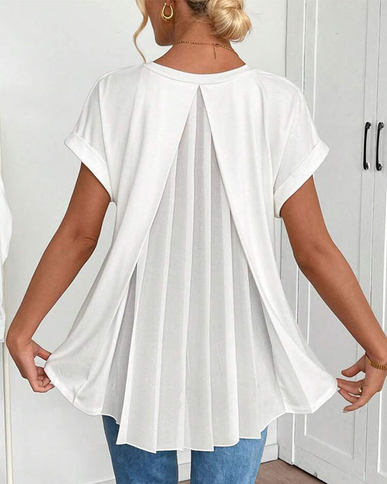 Liyanna – Koszulka z Krótkim Rękawem w Stylu Patchwork