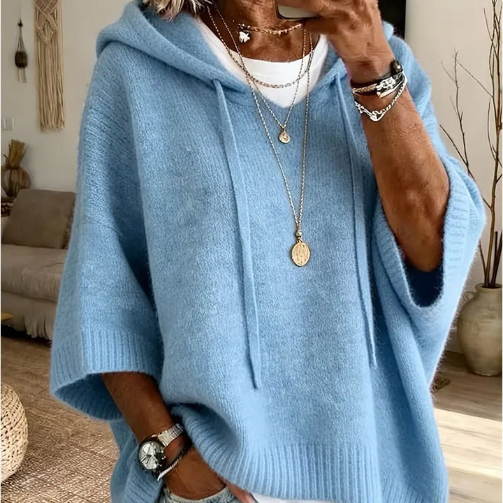 Kinala – Bluza Z Kapturem Z Grubej Dzianiny W Stylu Oversize Z Sznurkiem