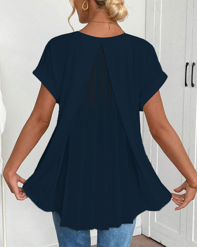 Liyanna – Koszulka z Krótkim Rękawem w Stylu Patchwork