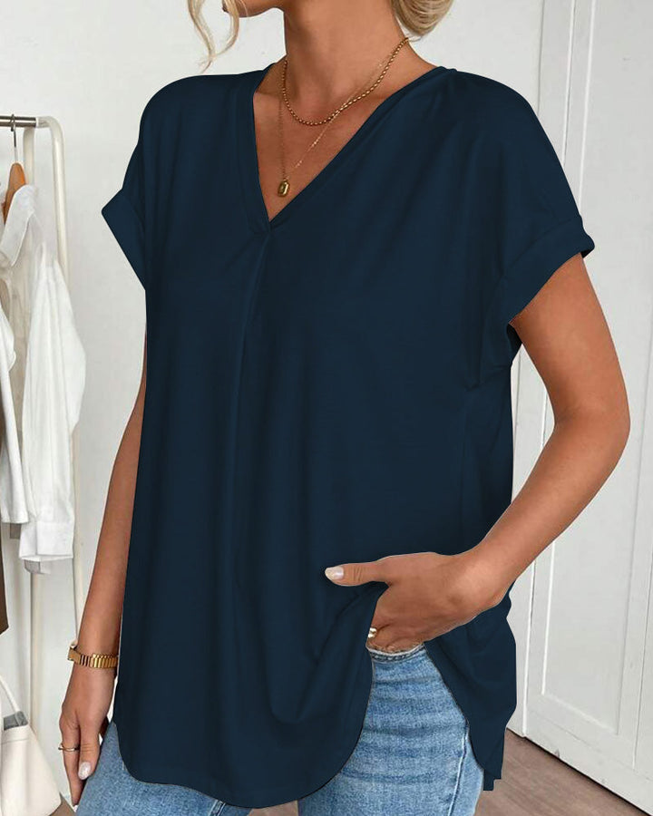 Liyanna – Koszulka z Krótkim Rękawem w Stylu Patchwork