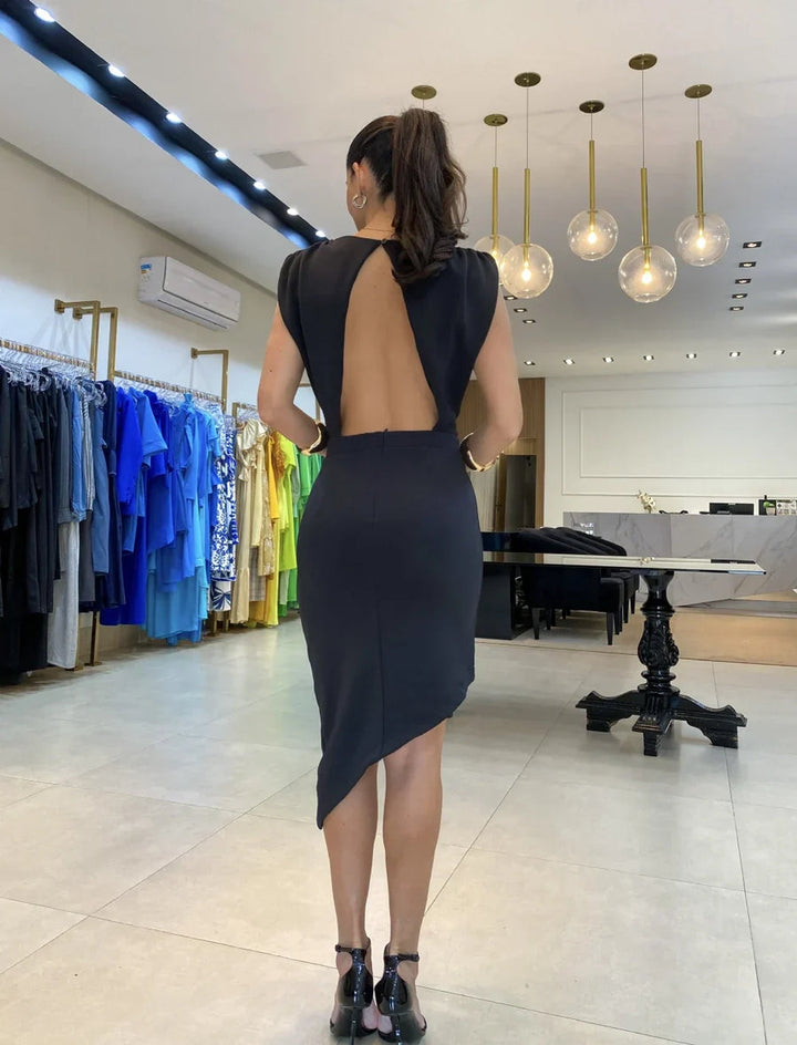 Meelia – Elegancka Sukienka Midi Bez Rękawów