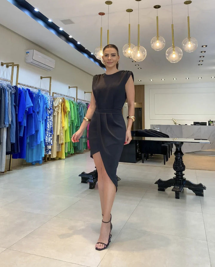 Meelia – Elegancka Sukienka Midi Bez Rękawów