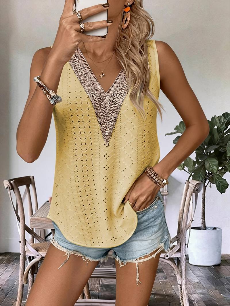 Lavinia – Letni Top Bez Rękawów W Stylu Casualowym