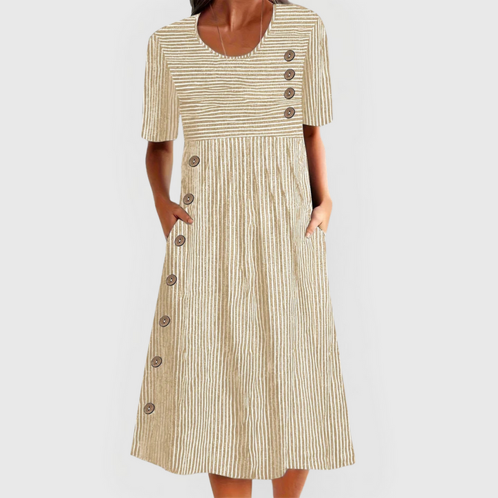 Josipa – Wygodna Sukienka midi w Paski