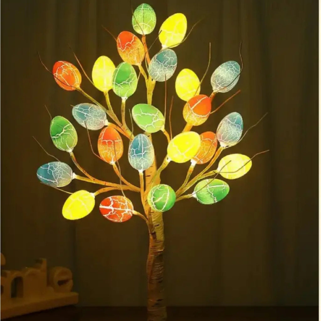 SpringAura - Kolorowa Choinka Wielkanocna z Diodami LED do Swiątecznej Dekoracji Wnętrz