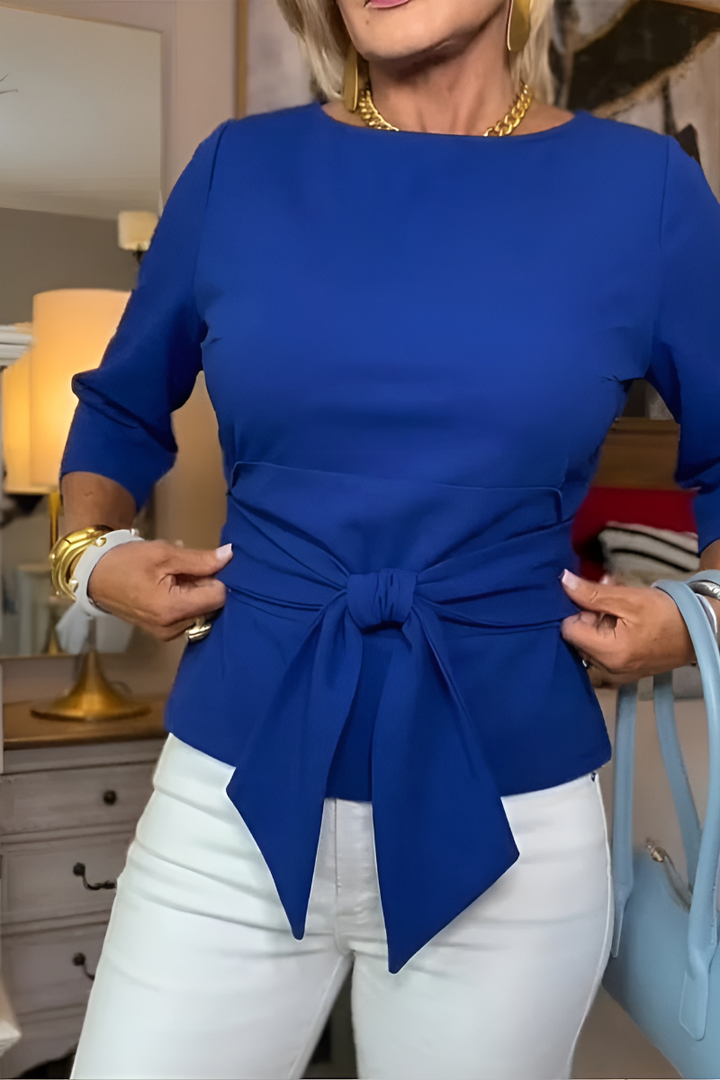 Shaniera – Stylowy Top Wiązany w Talii