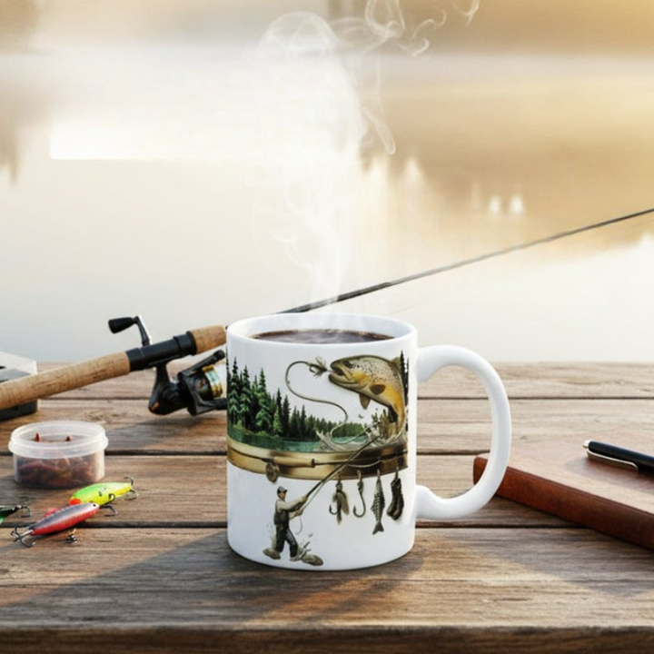 TackleMug – Kubek do Kawy z Motywem Wędkarskim