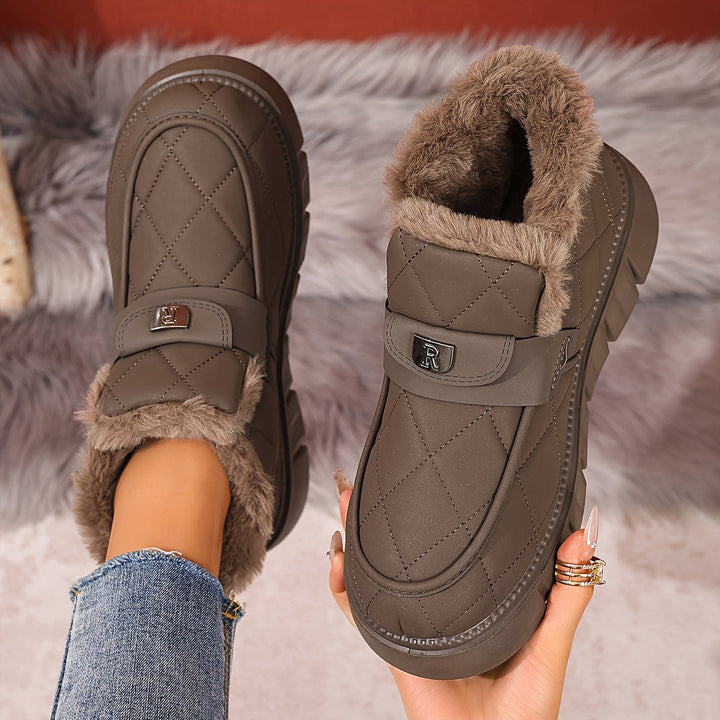 Karryna – Buty z Pikowaną Cholewką i Pluszową Wyściółką