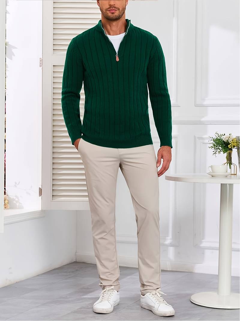 Yedidya - Sweter z Długim Rękawem z Dzianiny