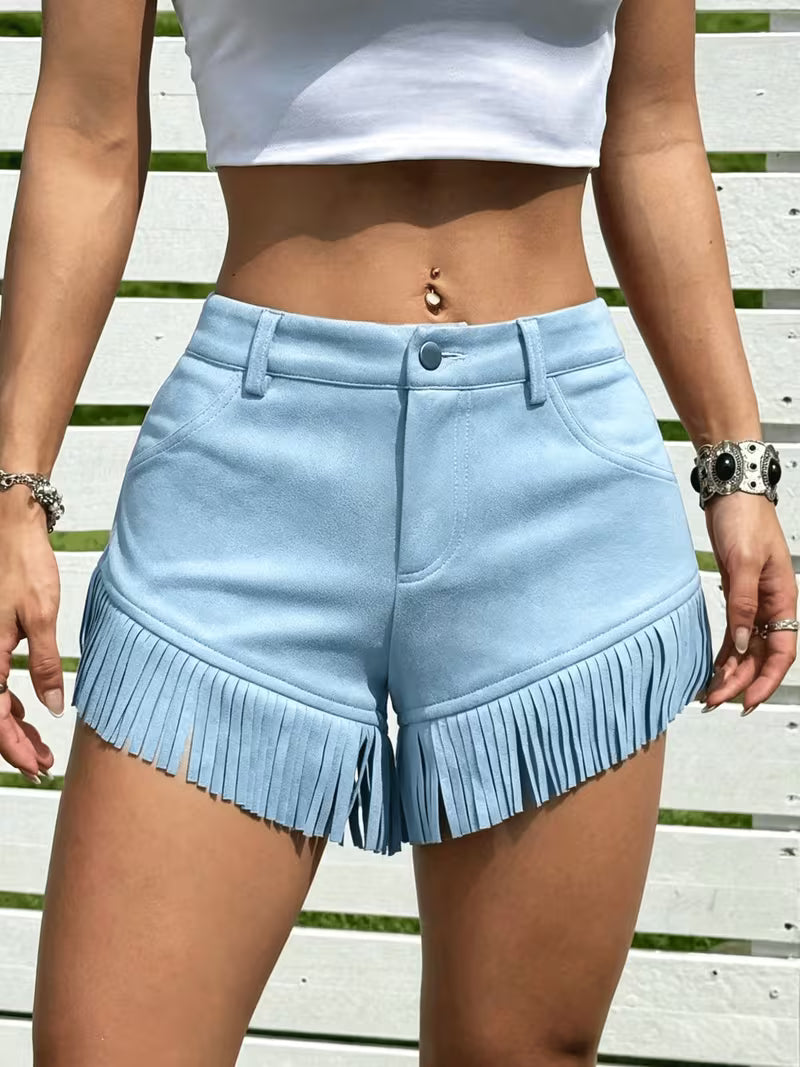 Wiliya – szorty w Stylu Vintage z Frędzlami i Niskim Stanem