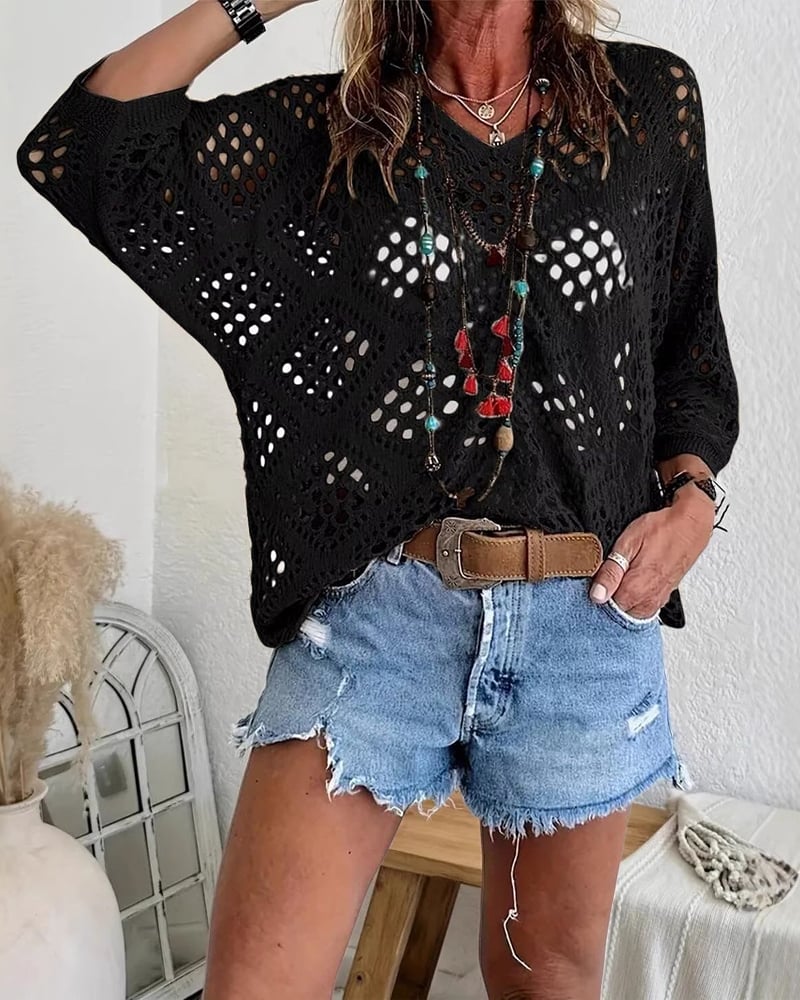 Helenia - Pddychający Sweter z Dzianiny