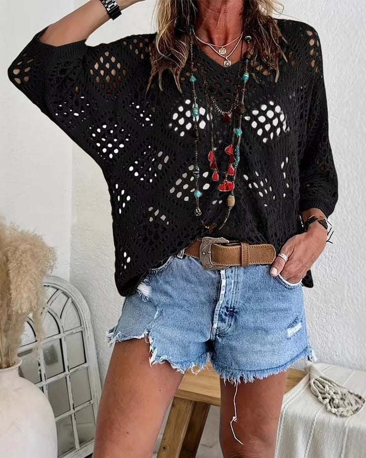 Helenia - Pddychający Sweter z Dzianiny