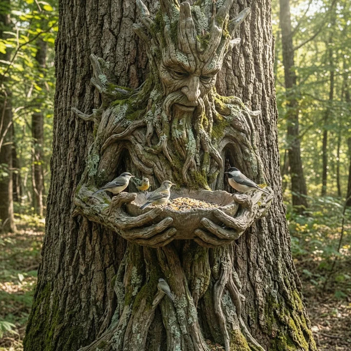 NatureHold – Rzeźba Służąca Jako Karmnik Dla Ptaków, Wkomponowana w Drzewo