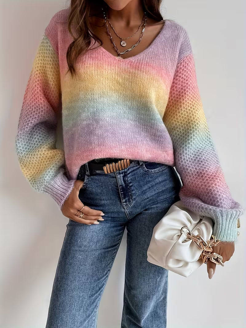 Errin – Sweter Z Dzianiny Z Gradientem Kolorystycznym