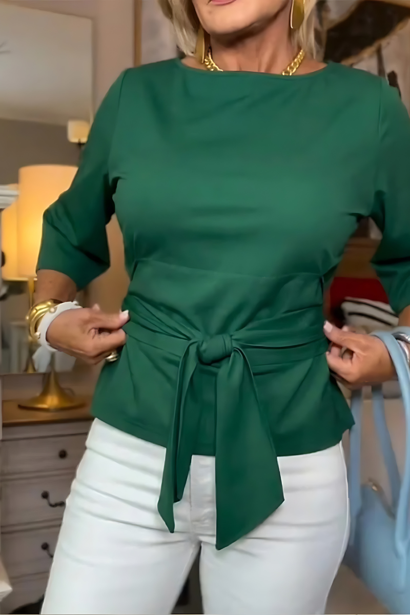 Shaniera – Stylowy Top Wiązany w Talii