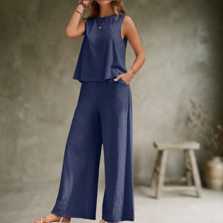 Alizeh - Elegancki Dwuczęściowy Komplet Bez Rękawów