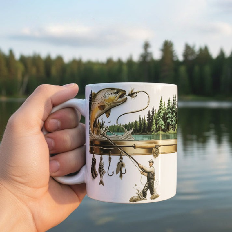 TackleMug – Kubek do Kawy z Motywem Wędkarskim