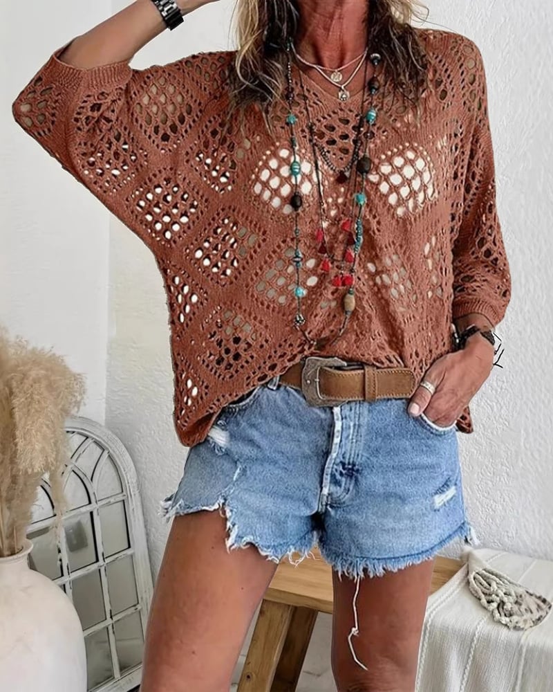 Helenia - Pddychający Sweter z Dzianiny