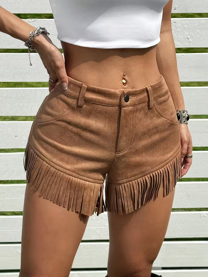 Wiliya – szorty w Stylu Vintage z Frędzlami i Niskim Stanem