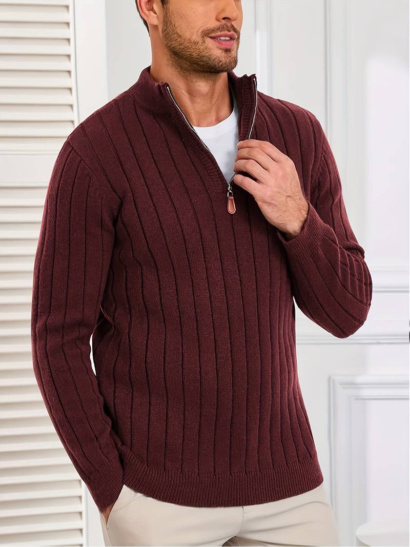 Yedidya - Sweter z Długim Rękawem z Dzianiny