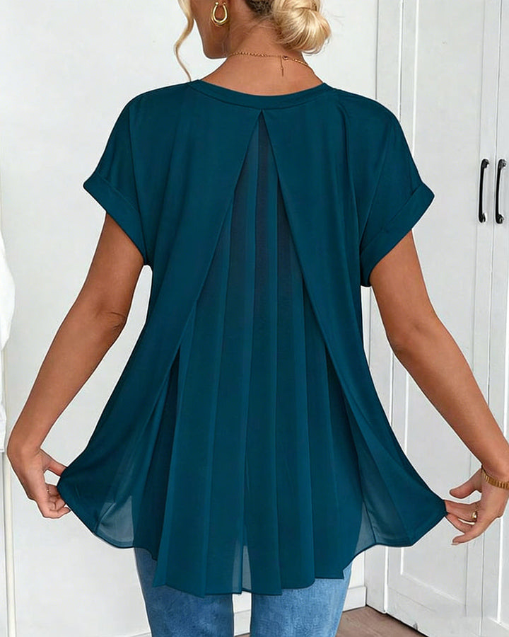 Liyanna – Koszulka z Krótkim Rękawem w Stylu Patchwork