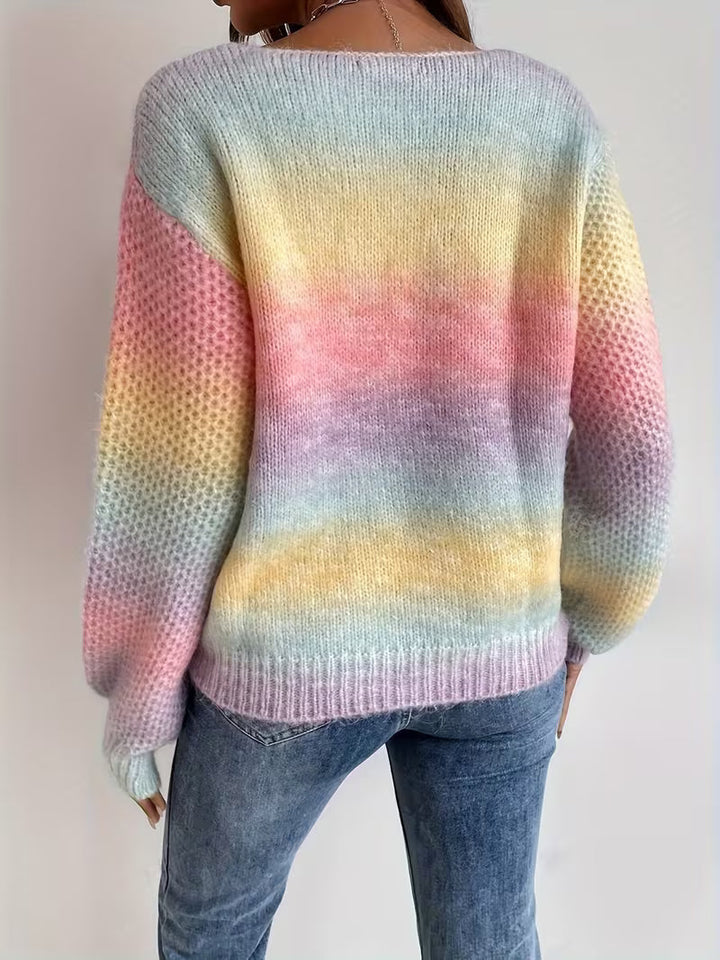 Errin – Sweter Z Dzianiny Z Gradientem Kolorystycznym