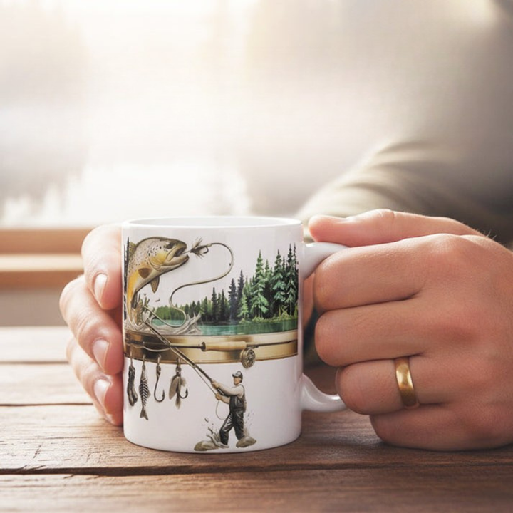 TackleMug – Kubek do Kawy z Motywem Wędkarskim