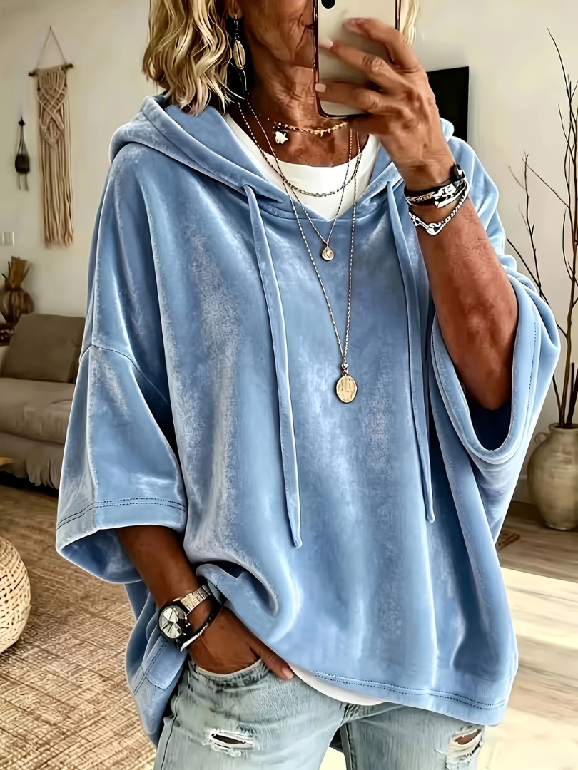 Missina – Luksusowa Bluza Z Kapturem Z Weluru W Stylu Oversize