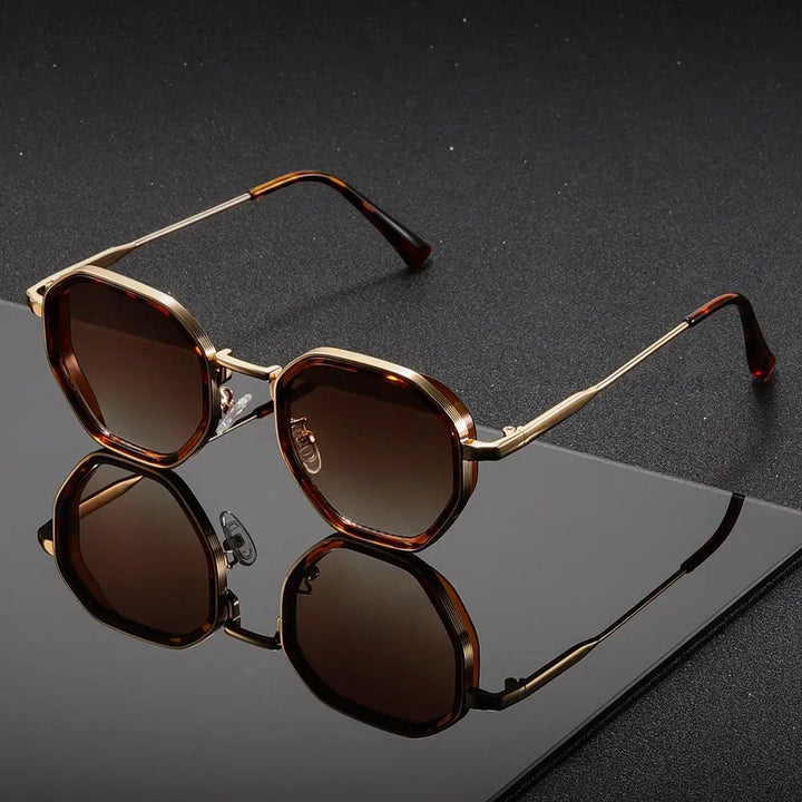 Velmora - Stylowe Okulary Przeciwsłoneczne w Kształcie Ośmiokąta z Ochroną Przed Promieniowaniem UV