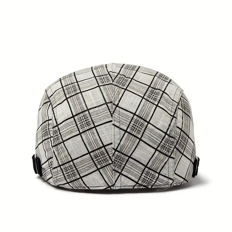 Zared – Regulowana Czapka Beretowa w Stylu vintage w Kratę