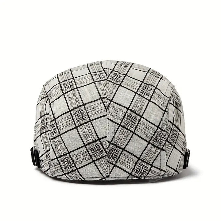Zared – Regulowana Czapka Beretowa w Stylu vintage w Kratę